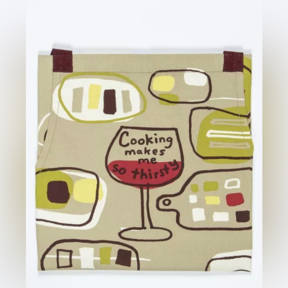NWT Blue Q apron. “Cooking makes me so thirsty” featuring wine glasses. - Picture 4 of 11